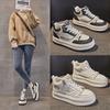 2025 Autumn and Winter New High-top Little White Shoes Women's Platform Versatile Sports Board Shoes Korean Version Leather Popular Casual Short Boots