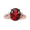 Finger Ring Geometric Imitation Garnet Jewelry Opening Adjustable Sparkling Ring for Daily Wear