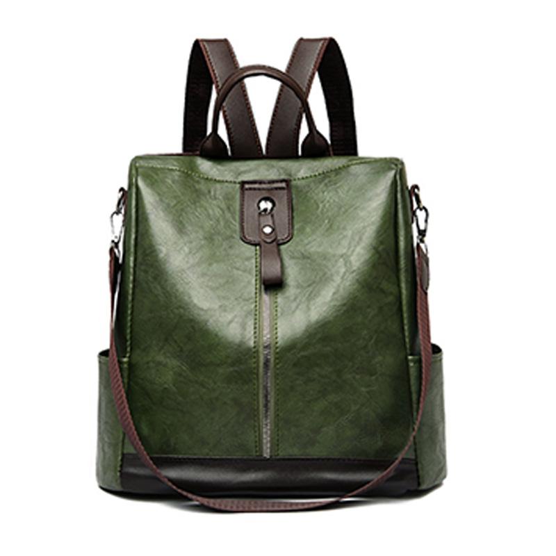 Легкий модный рюкзак унисекс из искусственной кожи, простой винтажный порт для наушников, несколько карманов с регулируемыми ремнями для работы и путешествий