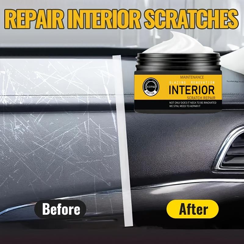 Набор для ремонта царапин салона автомобиля - паста для ремонта приборной панели и пластиковых поверхностей, уход за глянцем кожаных сидений, необходимый для ремонта автомобиля, включая бесплатную губку