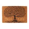 [A0617] - Brown 'Tree of Life' Straw Doormat - 60x40 Cm