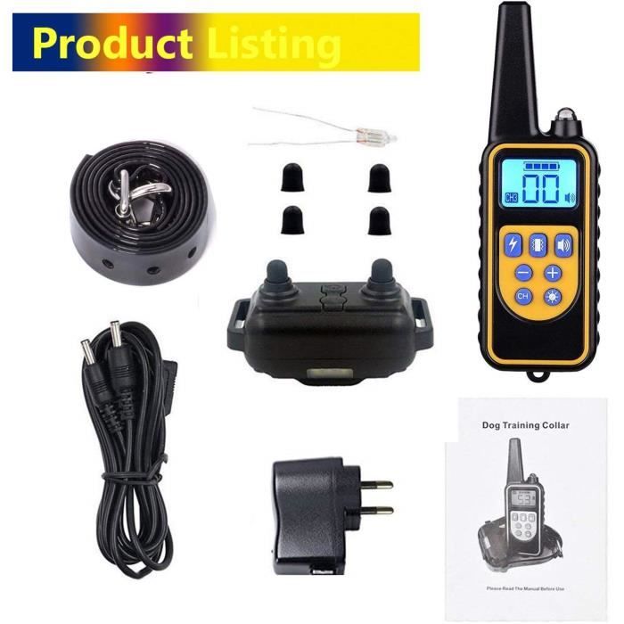 Collier Electrique d'Entraînement - WEIRAY - Télécommande Etanche - 800m - Rechargeable - 3 Modes