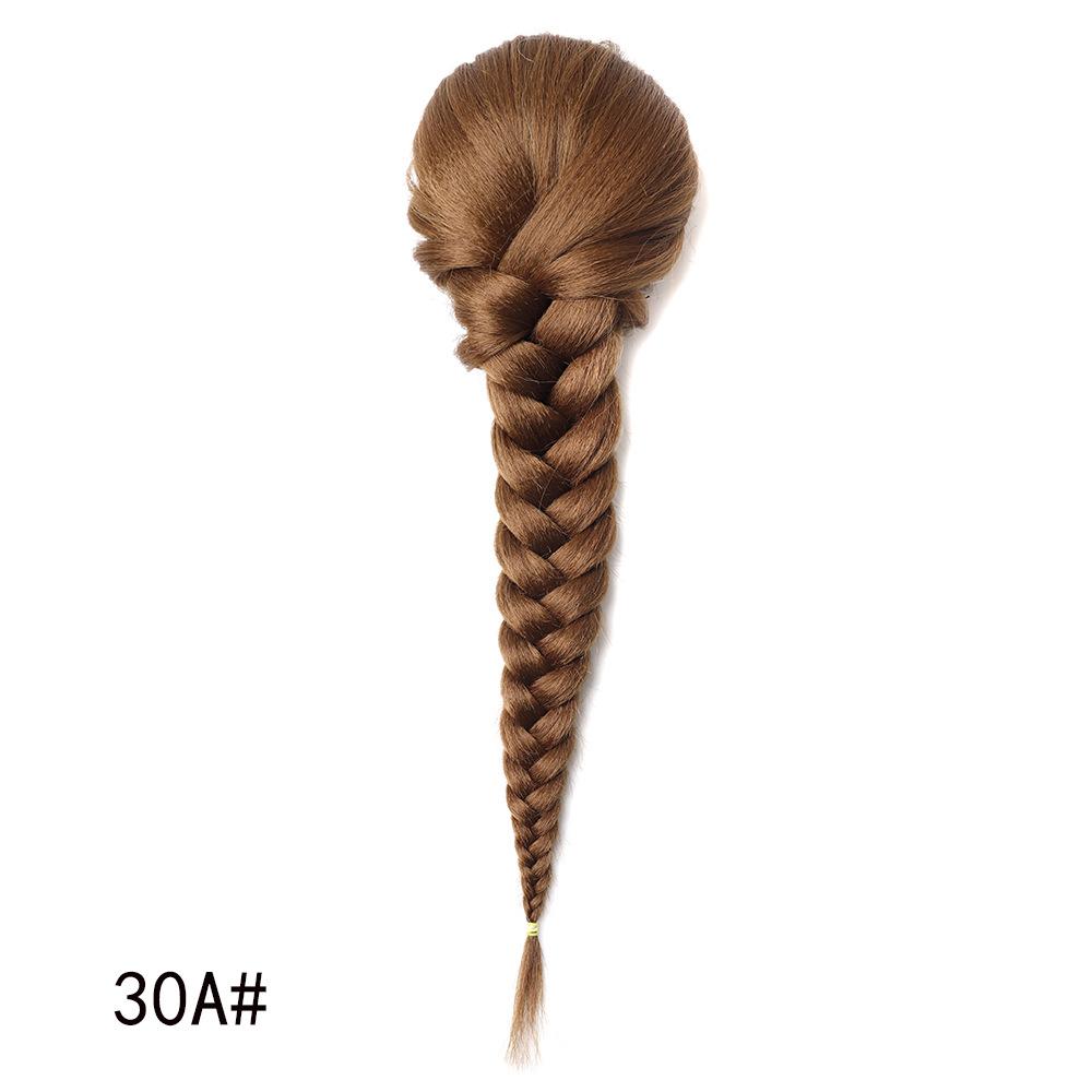 Jeedou Ponytails Hair Braided Plaited Fishtail Fishbone Drawstring Ponytail Extension Rainbow Colorful Chignon Hairpiece
