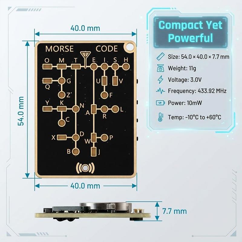 Morse Decoding Training Card Portable Telegram Encryption Training Morse Practice Training Card Signal Buttons Home Decoration