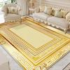 Роскошный золотой ковер для гостиной, большой площади, для украшения дома, коврики для спальни, прикроватные коврики, высококачественные придиванные коврики, нескользящие плюшевые напольные коврики