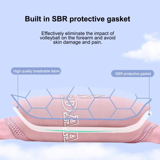 2 шт. волейбольные мягкие рукава для подростков, дышащая ткань из ледяного шелка, защитная накладка, защита запястья, безболезненный рукав на предплечье