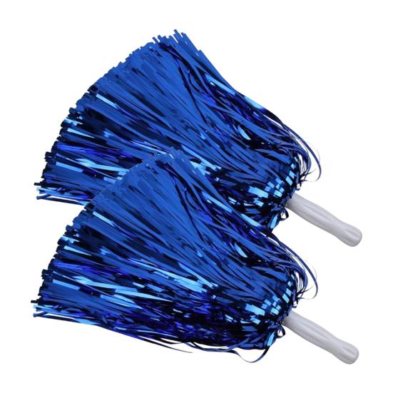 2 шт. помпоны для черлидинга с пластиковой ручкой, красочные помпоны из металлической фольги для энергичных спортивных танцев, реквизит для черлидинга для женщин