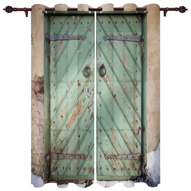 Деревянные двери в винтажном стиле, оконные шторы для детской комнаты, гостиной, занавески, панели, занавески для кухни
