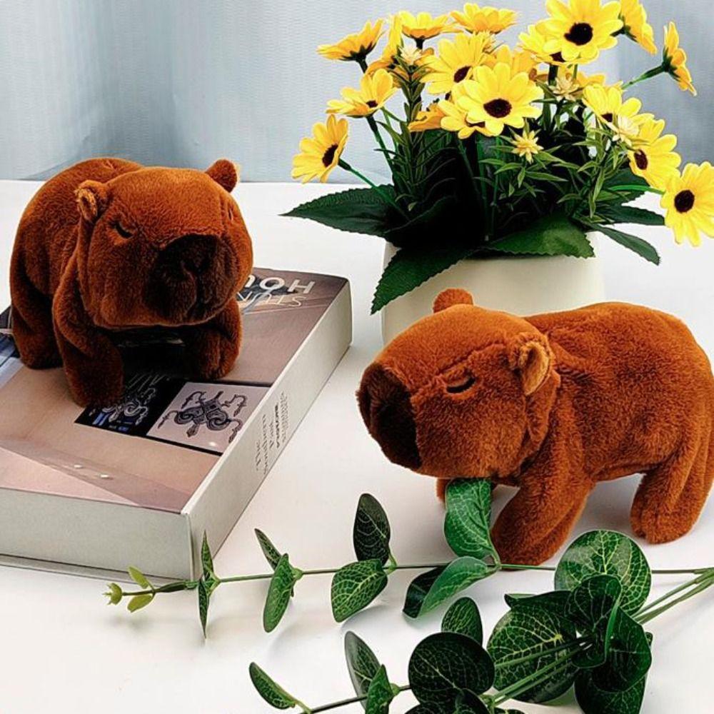 Can Walking Electronic Plush Capybara Toy Walk Squeak Capybara Action Figure  Kids Girl Boy