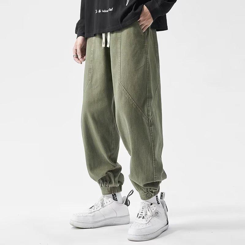 Fashion Men's Cargo Pants Classic Waist Drawstring Street Casual Sports Jogger Male Loose Trousers