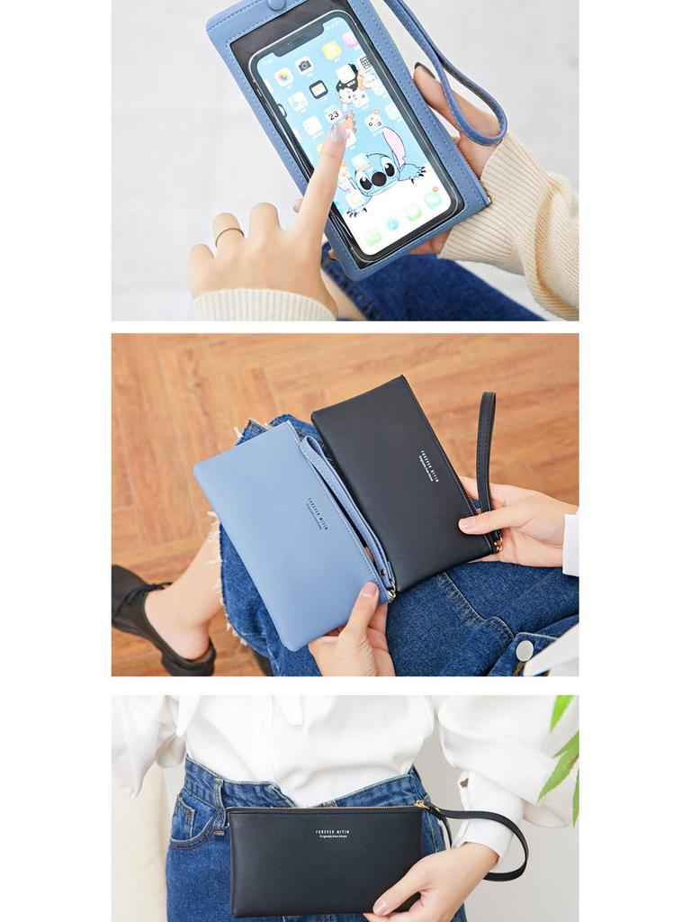 Xiangyin 2024 Touchscreen Wristlet: Stylish Leather Phone, Card, & Coin Bag
