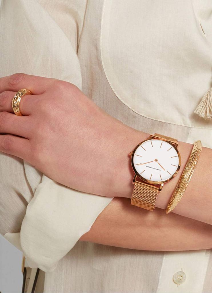 Hannah Martin Women's Wristwatch Ultra-Thin Stainless Steel Quartz (White Dial, Rose Gold Strap)