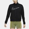 Nike Женская куртка-бомбер с молнией и воротником-стойкой, логотипом Swoosh Run, принтом, технология Dri-Fit, цвет черный DQ6384-010