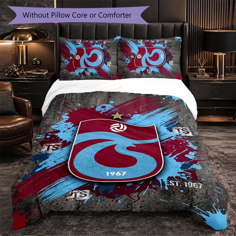 Trabzonspor FC Themed Bedding 3Pcs Duvet Cover Set Decorative Bed Linen For Teen Room Home Decoration