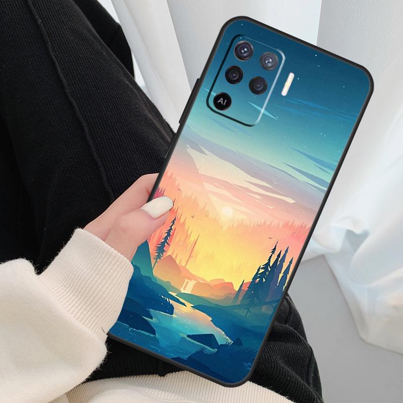Чехол 'Звездное озеро горы' для Oppo A54 A74 A94 A18 A57 A17 A77 A38 A58 A78 A98 A80 A60 A40 A96 A76 A16 A15 A5 Pro