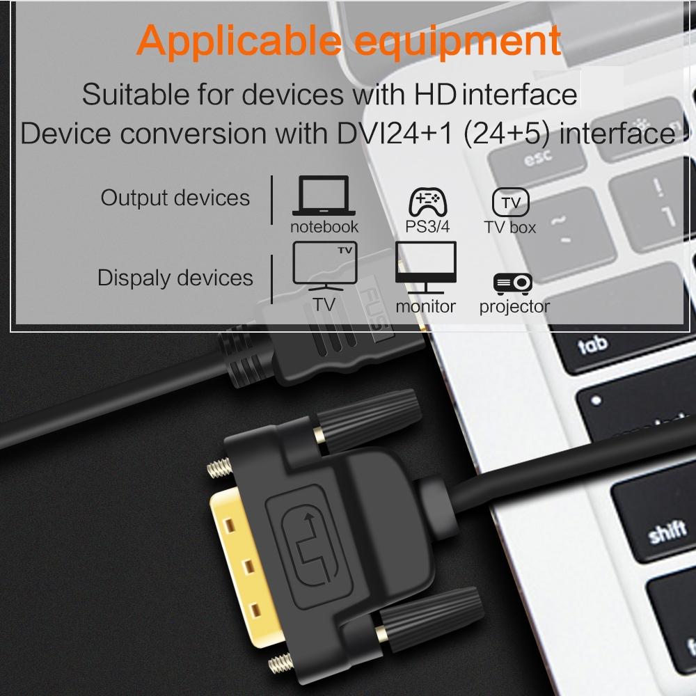 Совместимый с HDMI-DVI-кабель, штекер 24 1 DVI-D, позолоченный адаптер 1080P для HDTV DVD-проектора PlayStation 4 PS4/3 TV BOX