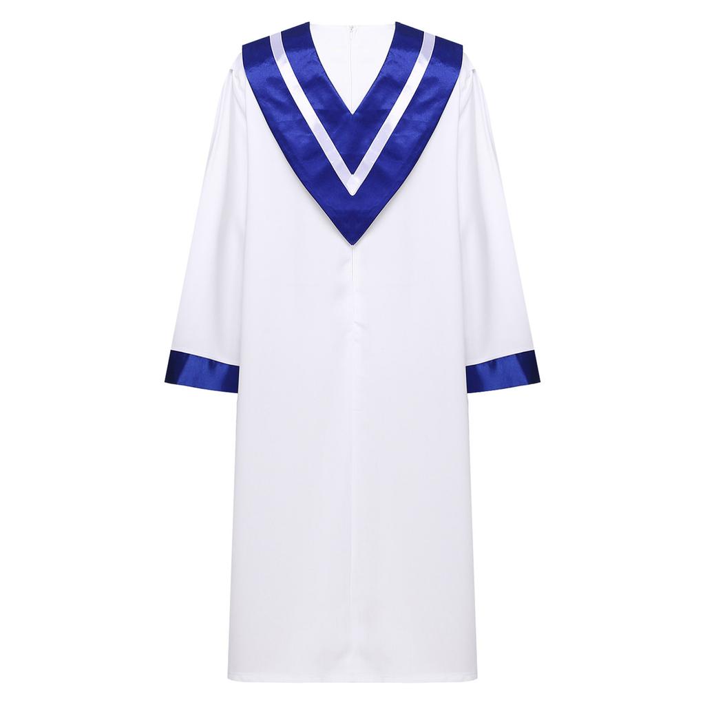 Unisex Adult S-3XL Choir Performance Gown Church Chorus Robe with V-Shape Stole for Women Men