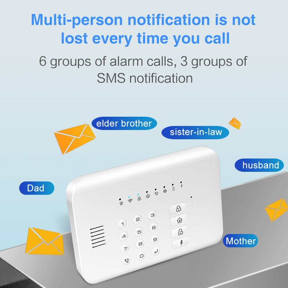 Комплект системы охранной сигнализации с автоматическим набором номера GSM + Wi-Fi, домашняя охранная беспроводная система сигнализации, GSM, домашняя безопасность
