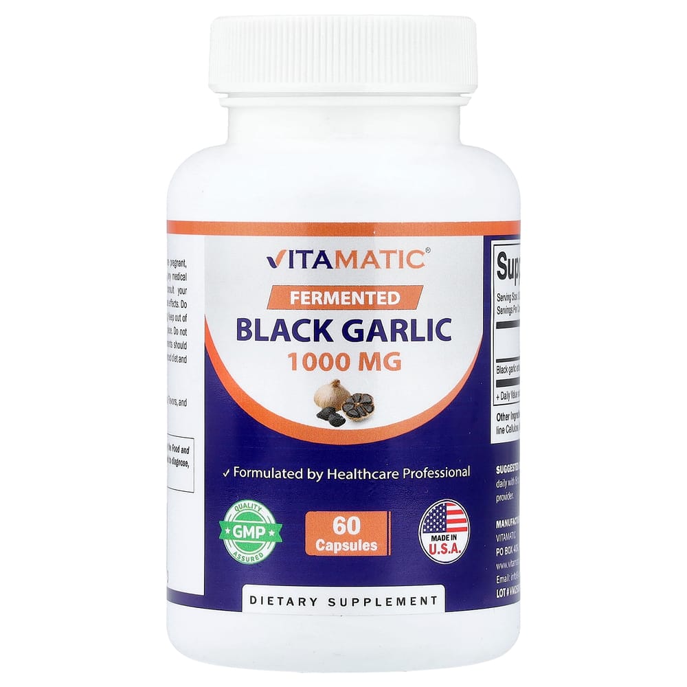 [Vitamatic] Fermented Black Garlic 1000mg, 60 Capsules (500mg per capsule)