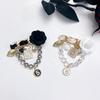 Korean  Camellia Tassel Brooch Sweet Delicate Tie Corsage Mourning Brooch Suit Shirt Collar Pins Neckline Accessories