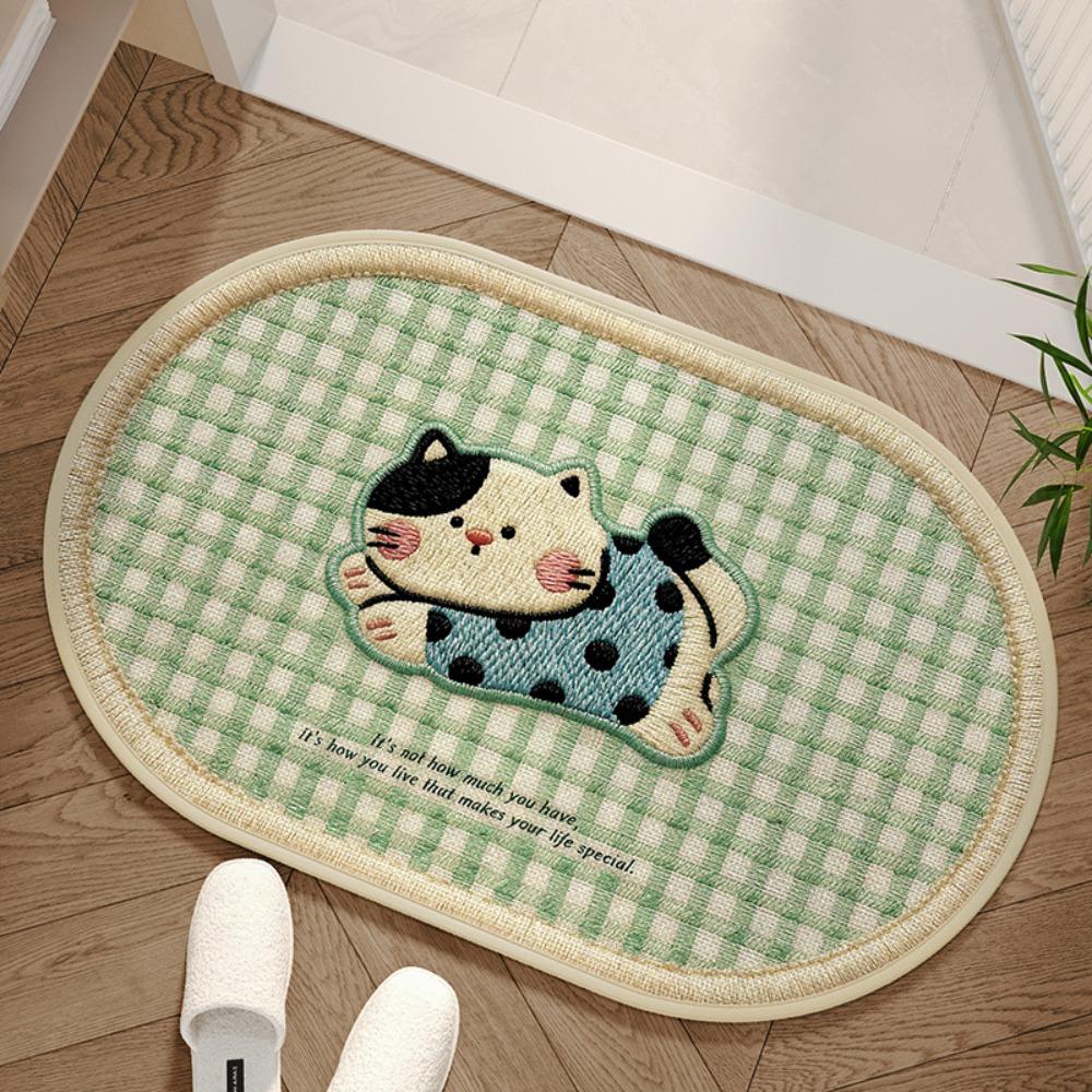 Quick Dry Bathroom Mat Weaving Texture Floor Mat Creative Absorbent Mat Laundry Room