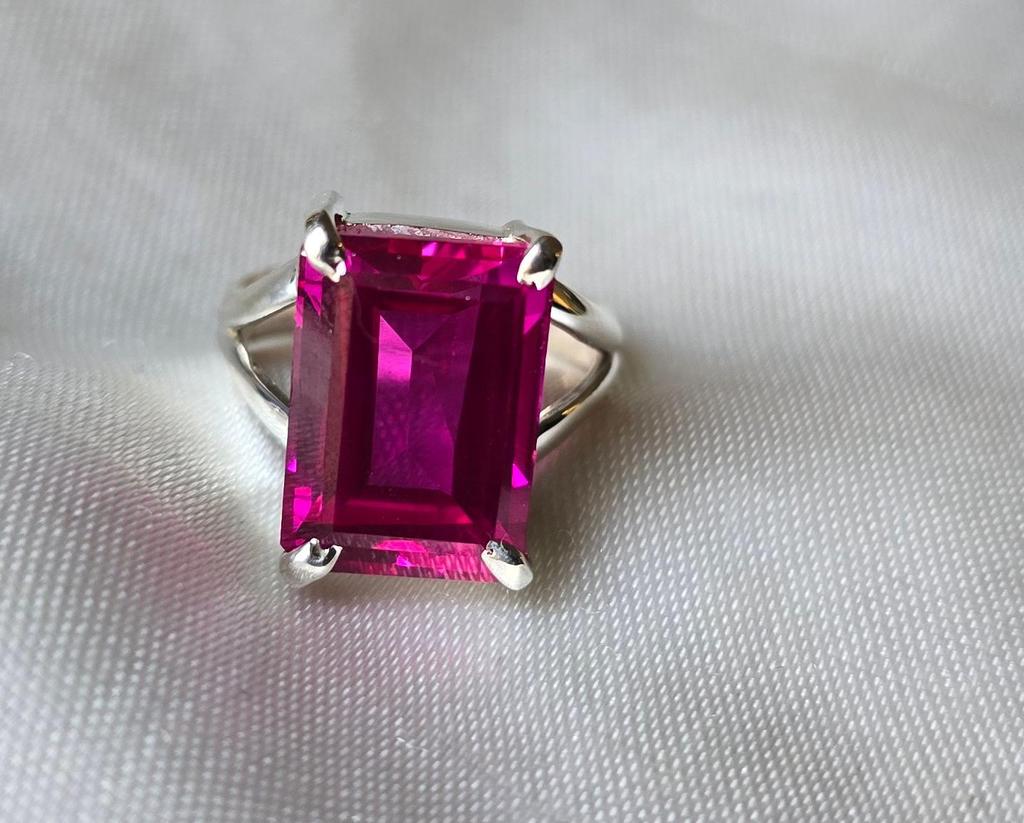 Beautiful Pink Tourmaline Ring for Women, Gift for Her, 925 Solid Sterling Silver, Gemstone Ring, Handmade Jewellery, Boho Ring