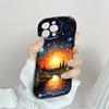 For Honor 90 Lite P30 Pro Infinix Hot 30 40 40i 40 Pro Smart 8 Pro Vivo V29e V30e Painting Starry Night Sunset Cream Texture Soft Silicone Case