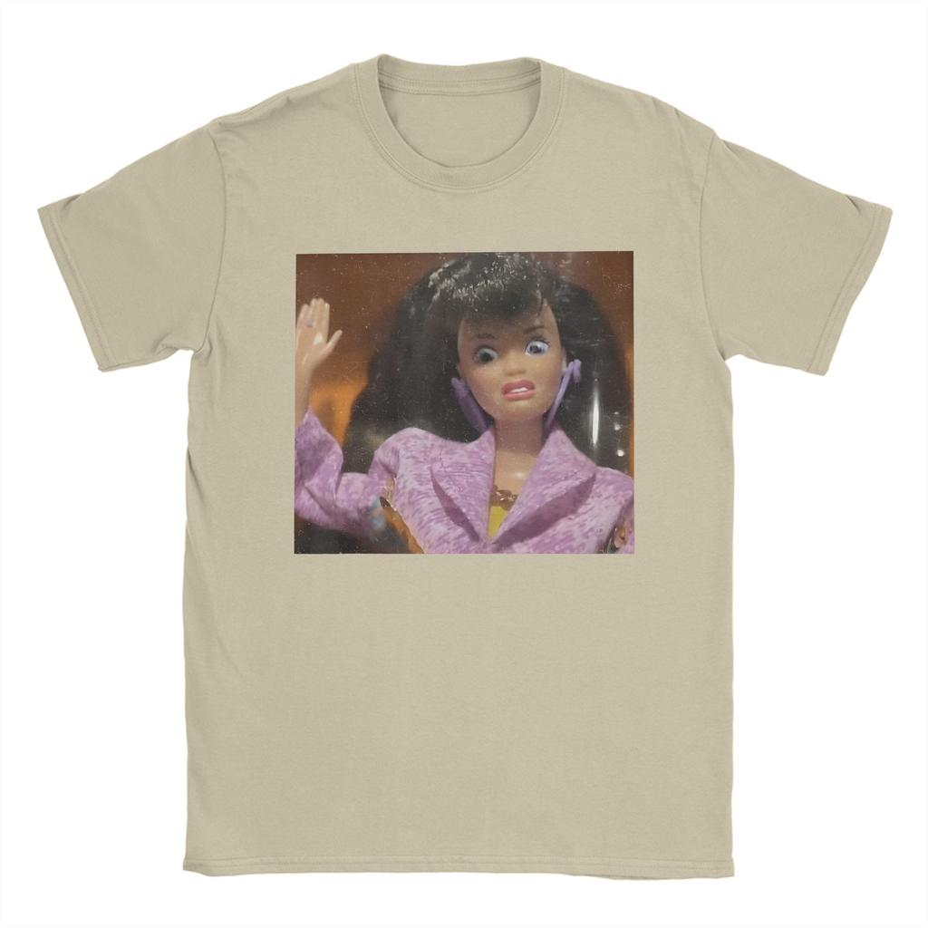 Streetwear T Shirt Beach Disgusting Doll Face Meme Gen Z Stupid Brainrot Novelty T Shirts Pure Cotton Tee Shirt for Unisex Tops