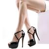 LOSLANDIFEN Women Sandals 14CM Platform Pole Dance Shoes Stripper High Heels Sexy Ankle Strap Sandal Open Toe Party Dress Shoes