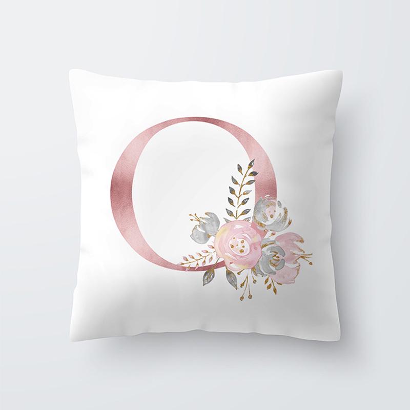 Наволочка с буквенным цветочным принтом, наволочка для гостиной, свадебная кровать, диван, декор