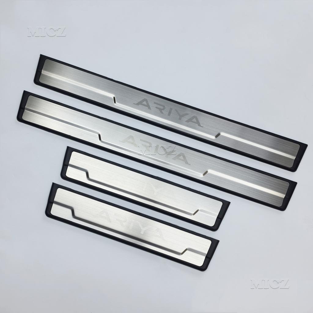 For Nissan ARIYA Accessory Stainless Chrome Car Door Sill Kick Plate Guard Pedal Protector Styling