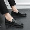 МодаНовое поступление мужские лоферы универсальные весенние черные лоферы обувь мужские высококачественные мужские офисные туфли повседневные кожаные туфли для вождения на плоской подошве
