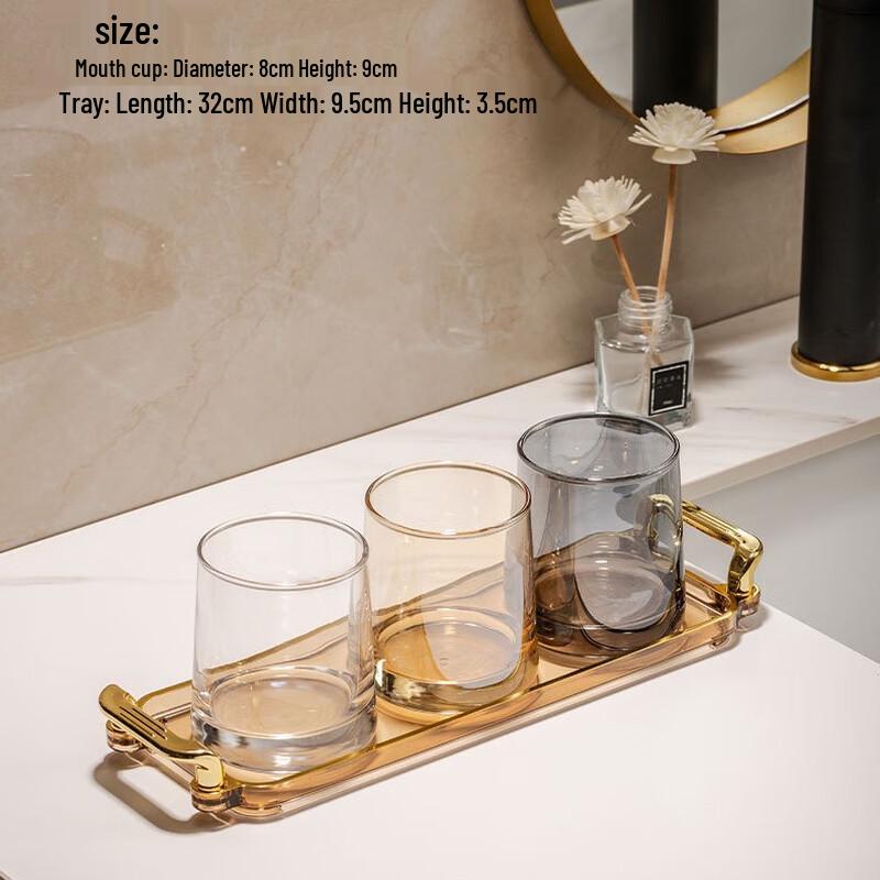 Набор стаканов для полоскания рта Ai Lan Hui Jia Трапециевидный стеклянный