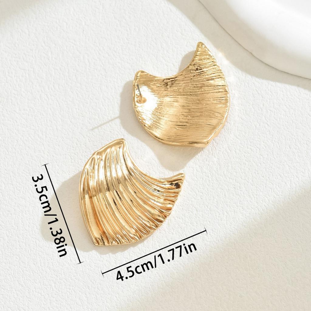 Модные серьги Персонализированные серьги-гвоздики в форме волны Легкие роскошные серьги-веера