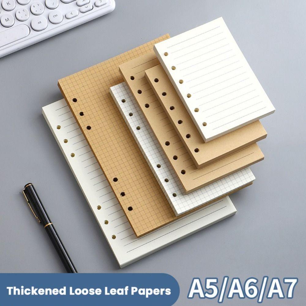 80Sheets A5/A6/A7 Notebook Refill Paper Kraft Paper 6-hole Binder Inner Page Students