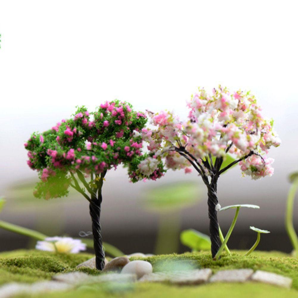 Rural Style Simulation Trees Landscape Plastic Micro Figurines Sakura Miniatures Micro Landscape