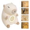 Soft Plush Capybara Alarm Clock with Digital Display USB Rechargeable Dimmable Bed Lamp Clock for Bedroom Decoration
