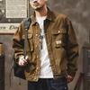 Men's Retro Heavyweight Denim Hunting Workwear Jacket - Loose Fit for Spring and Autumn