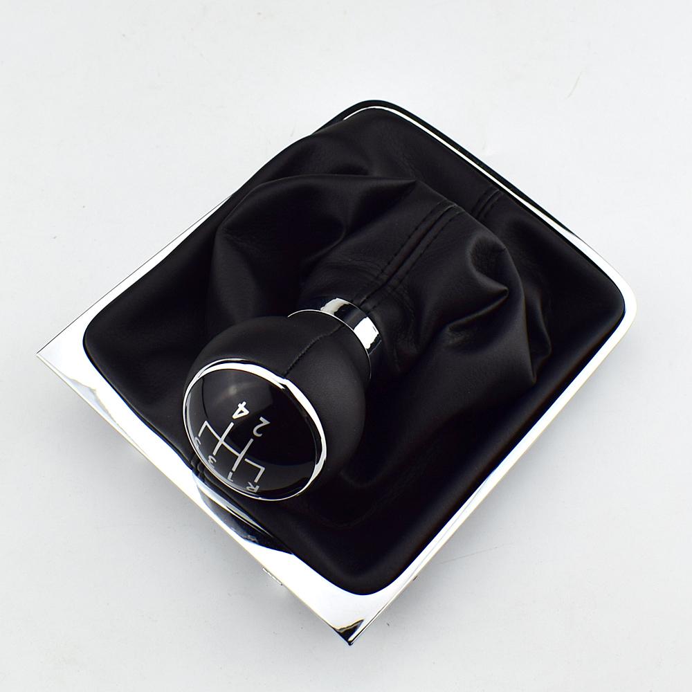 5 6 Speed Gear Head Black Shift Knob Gear Knob Boot Gaiter Frame For Volkswagen VW Passat B6