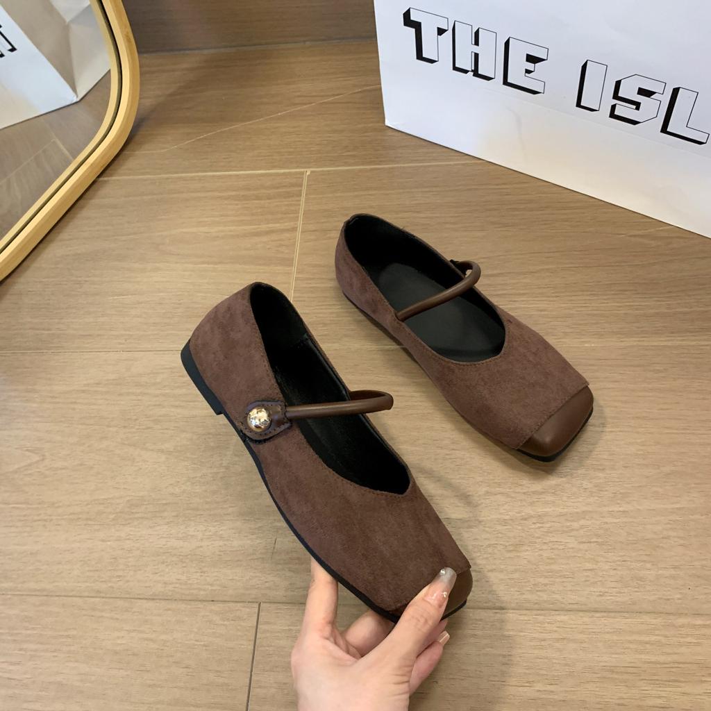 Модная женская обувь Мэри Джейн Модная леопардовая обувь с квадратным носком Винтажная обувь слипоны Весна-осень 2025 Мягкая подошва Замшевые балетки