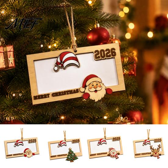 Christmas Tree Hanging Decoration Wooden Money Holders for Cash, Holiday Cash Gift Ornament Gifts Holder Ornaments Xmas Tree, Home Party Supplies Card
