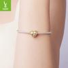 Golden Autumn Love Four-Leaf Clover Bracelet Beaded Accessories Charm S925 Sterling Silver Lucky Beads Loose Beads