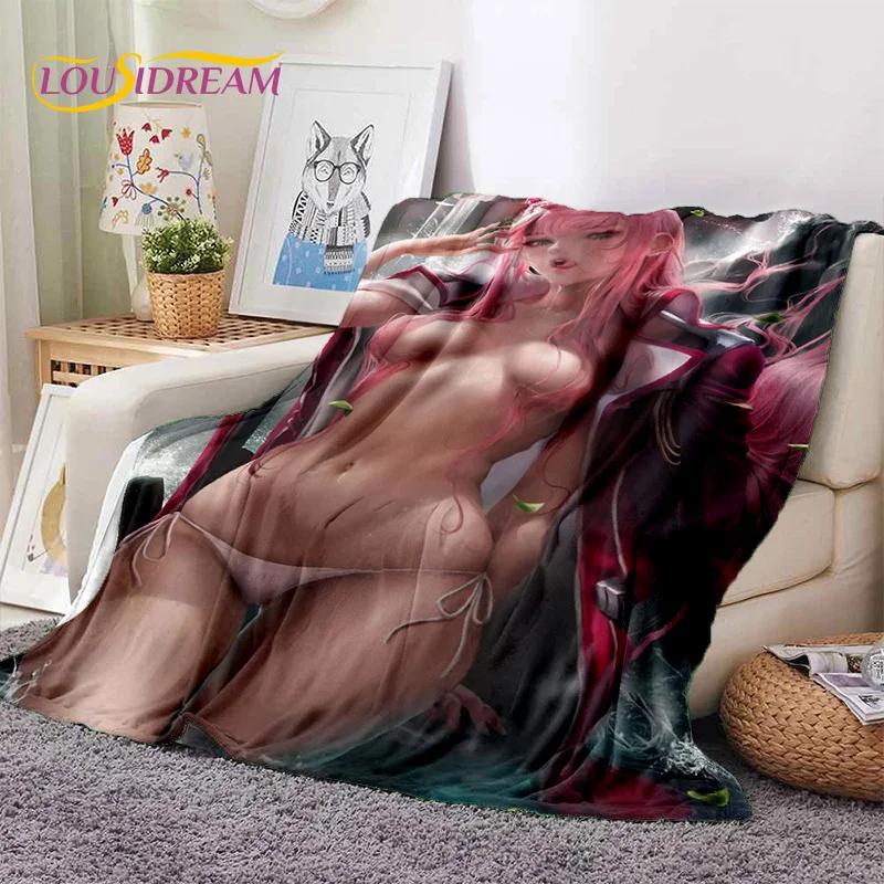 Cartoon Character Sexy Lace Girls Soft Flannel Blanket for Beds Bedroom Sofa Picnic,Throw Blanket for Outdoor Leisure Nap Gift