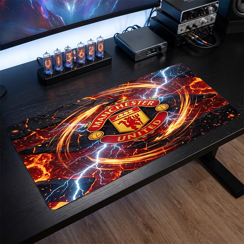 Большой игровой коврик для мыши Manchester United, нескользящий, мягкая резина, для офисного стола, ноутбука, компьютера, Декор