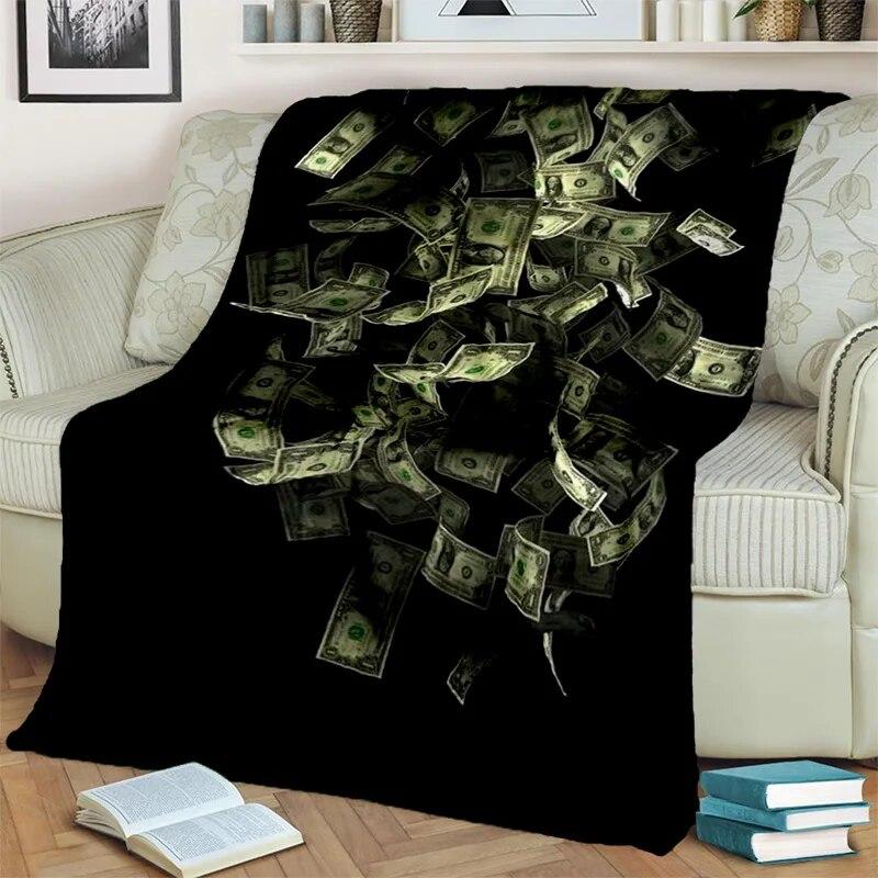 Богатое 3D одеяло с узором в долларах и евро, мягкое одеяло для дома, спальни, кровати, дивана, пикника, путешествия, офиса, одеяло, детское одеяло