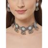 Сияющая мода Diva, новейший стильный необычный окисленный серебряный колье в этническом стиле, ожерелье, комплект украшений для женщин