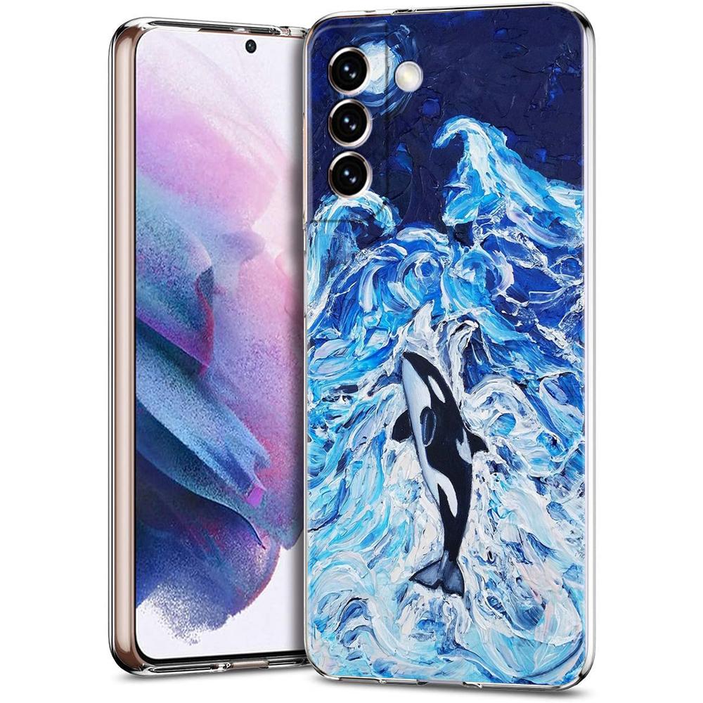 Чехол для телефона Samsung Galaxy S24 Ultra S23 FE S22 S20 S21 5G S10 S9 Plus S10E S8 Прозрачный Косатка океанская милая косатка