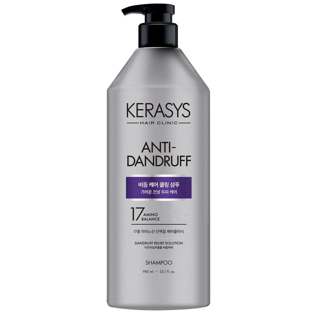 KERASYS Охлаждающий протеиновый шампунь для ухода за кожей головы от перхоти, 980 мл, 1 шт.