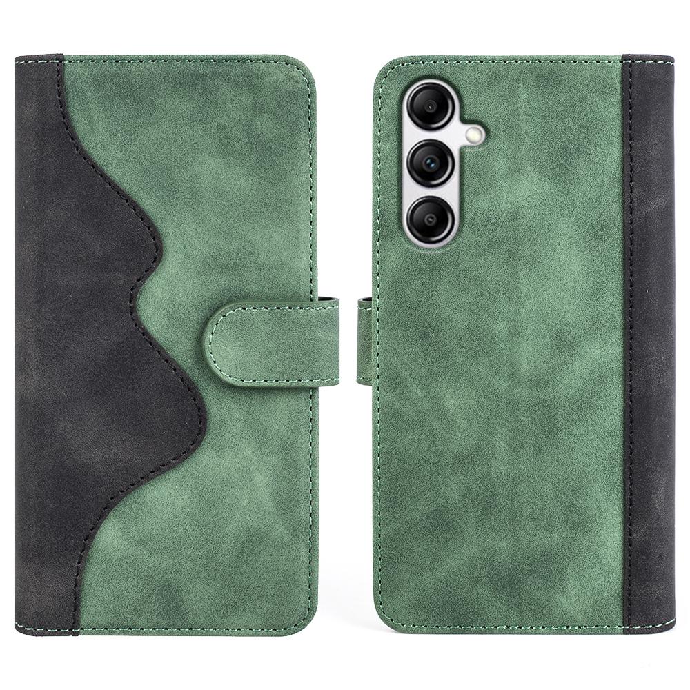 For Samsung Galaxy A34 5G Wallet Case Dual Color Splicing Stand PU Leather Phone Cover