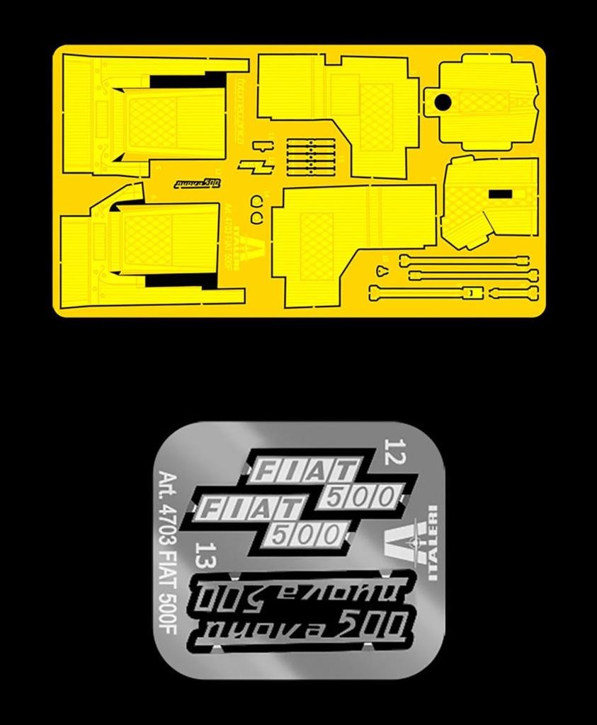 Fiat 500F 1968 Багажник на крышу в комплекте пластиковая модель PIT006 Platts/Italeri 1/12 (автомобиль)
